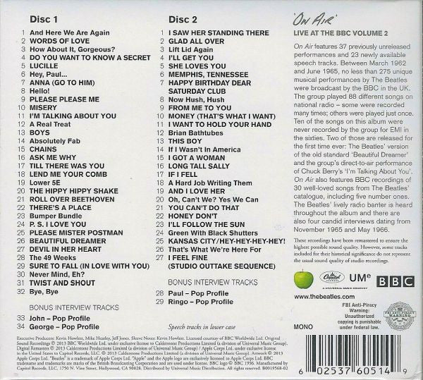 The Beatles : On Air - Live At The BBC Volume 2 (2xCD)