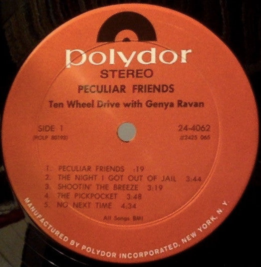 Ten Wheel Drive With Genya Ravan : Peculiar Friends (LP)