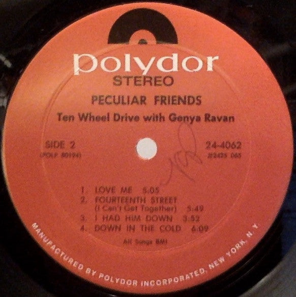 Ten Wheel Drive With Genya Ravan : Peculiar Friends (LP)