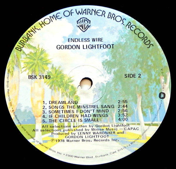 Gordon Lightfoot : Endless Wire (LP, Album, Glo)