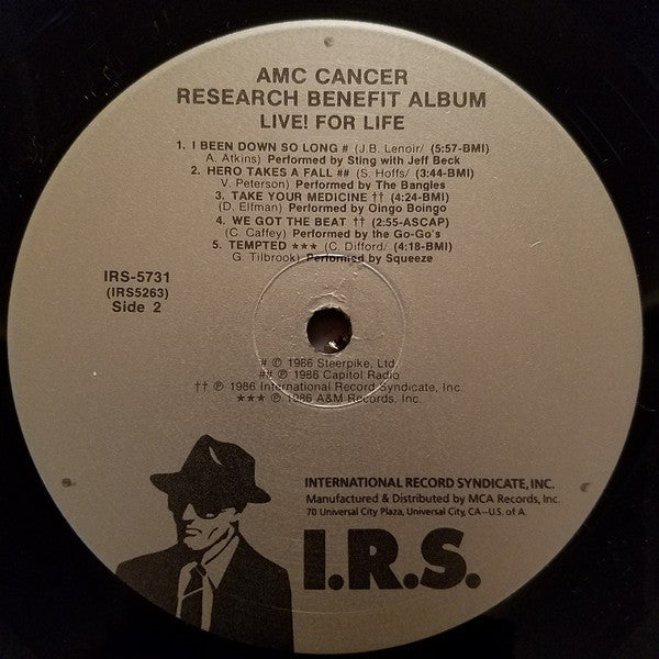 Various : Live! For Life (LP, Album, Pin)