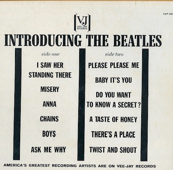 The Beatles : Introducing... The Beatles (LP, Album, Mono, Bla)