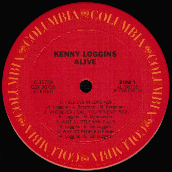 Kenny Loggins : Alive (2xLP, Album, Ter)