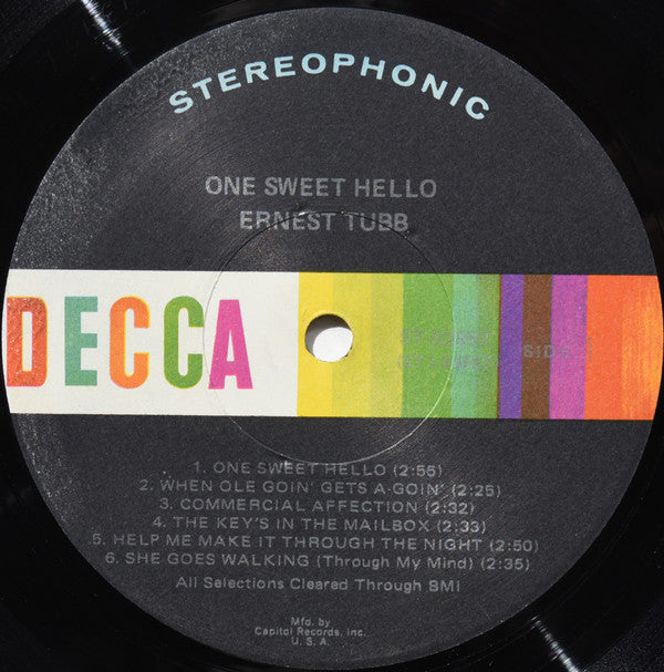 Ernest Tubb : One Sweet Hello (LP, Album, Club, Cap)