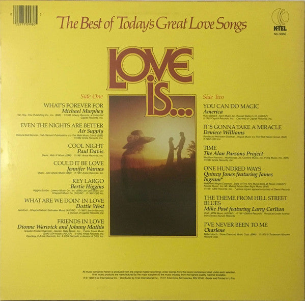 Various : Love Is... The Best Of Today's Great Love Songs (LP, Comp, 44)