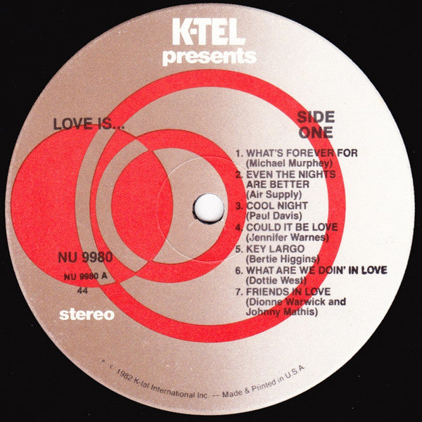 Various : Love Is... The Best Of Today's Great Love Songs (LP, Comp, 44)