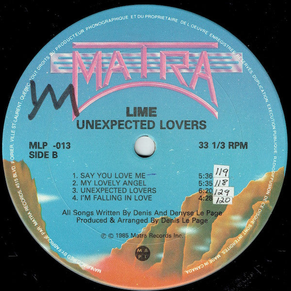 Lime (2) : Unexpected Lovers (LP, Album)