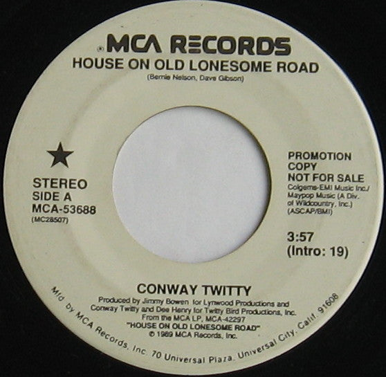 Conway Twitty : House On Old Lonesome Road (7", Promo)