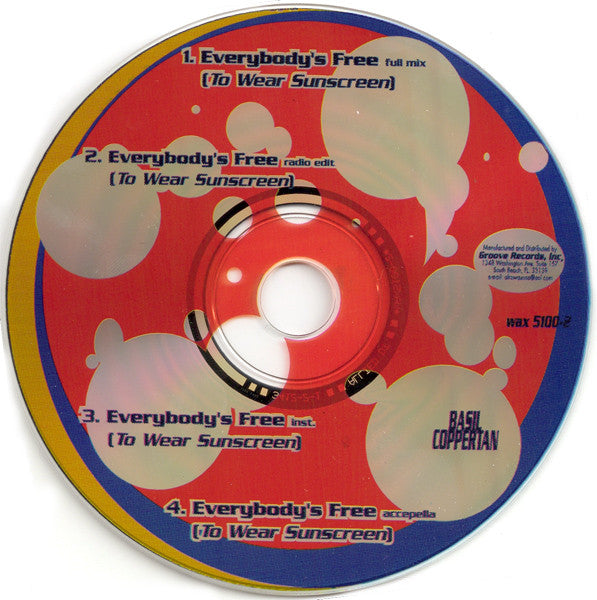 Basil Coppertan : Everybody's Free (To Wear Sunscreen) (CD, Single)
