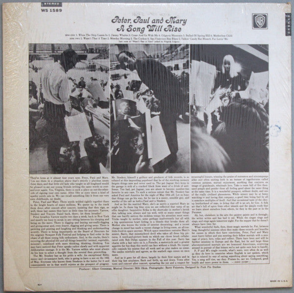 Peter, Paul And Mary* : A Song Will Rise (LP, Album, RP, Pit)