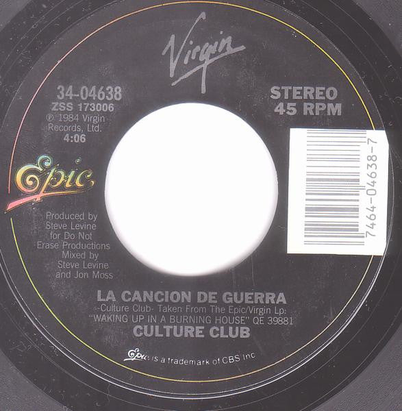 Culture Club : The War Song (7", Single, Styrene, Pit)