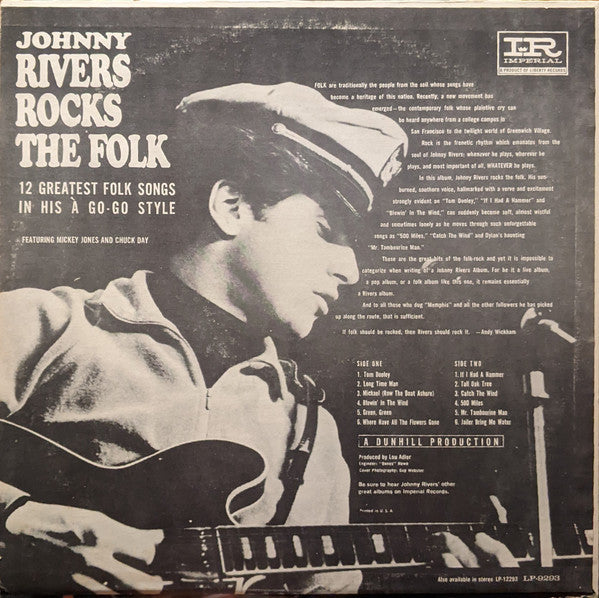 Johnny Rivers : Johnny Rivers Rocks The Folk (LP, Album, Mono, Ind)