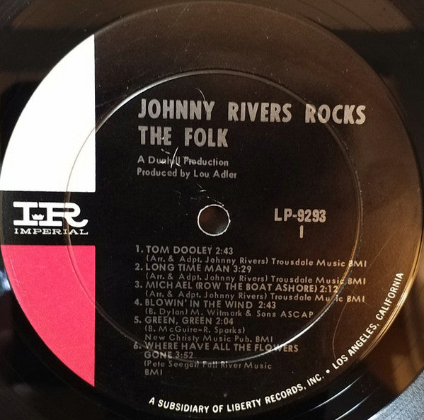Johnny Rivers : Johnny Rivers Rocks The Folk (LP, Album, Mono, Ind)