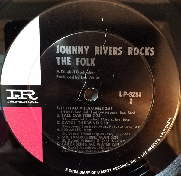 Johnny Rivers : Johnny Rivers Rocks The Folk (LP, Album, Mono, Ind)