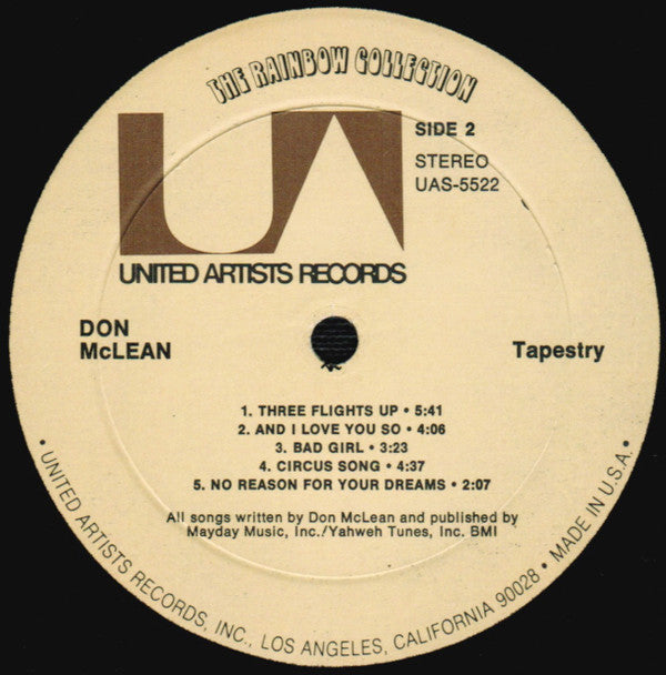 Don McLean : Tapestry (LP, Album, RE)