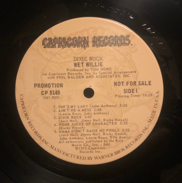 Wet Willie : Dixie Rock (LP, Album, Promo)