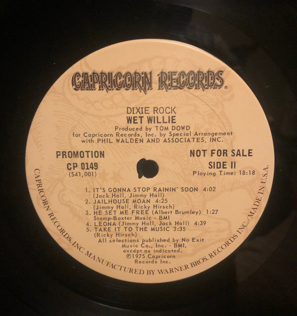 Wet Willie : Dixie Rock (LP, Album, Promo)
