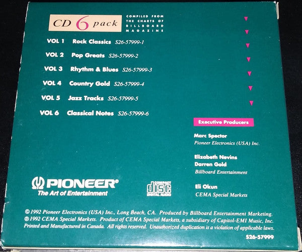 Various : CD 6 Pack - Compiled From The Charts Of Billboard Magazine (6xCD, Comp + Box, Comp)