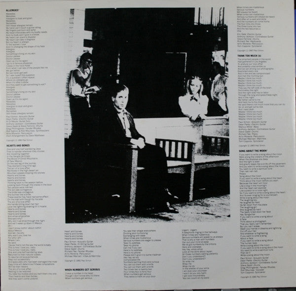 Paul Simon : Hearts And Bones (LP, Album, All)