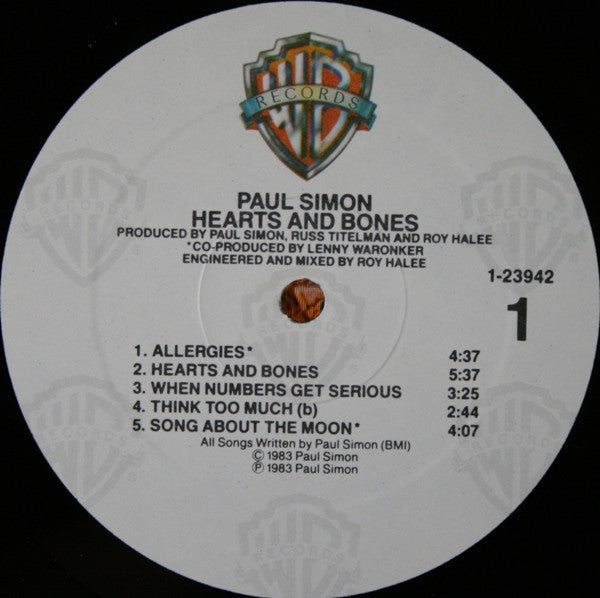 Paul Simon : Hearts And Bones (LP, Album, All)