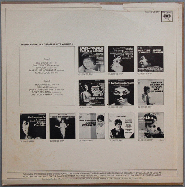 Aretha Franklin : Greatest Hits Volume II (LP, Comp, Pit)