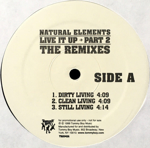 Natural Elements : Live It Up Part 2 The Remixes (12", Promo)