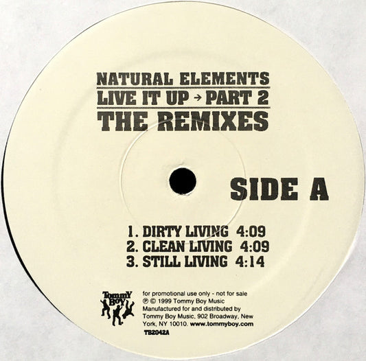 Natural Elements : Live It Up Part 2 The Remixes (12", Promo)