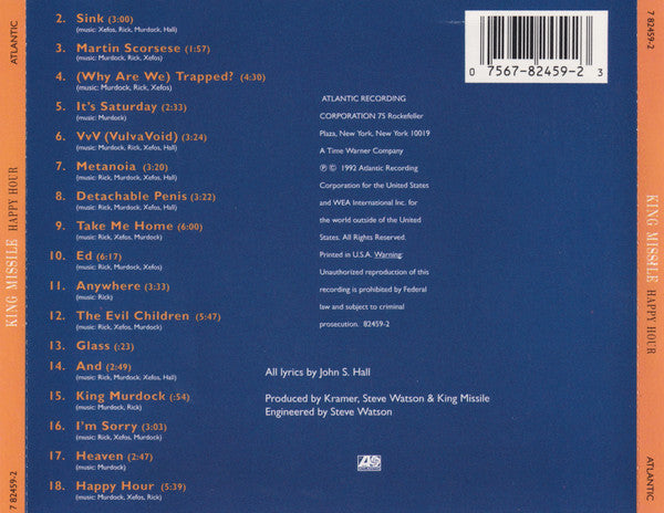 King Missile : Happy Hour (CD, Album)