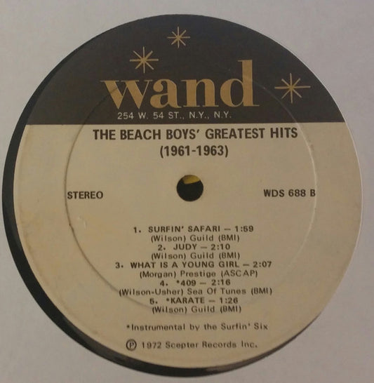 The Beach Boys / The Surfin' Six : The Beach Boys' Greatest Hits (1961-1963) (LP, Comp, Whi)