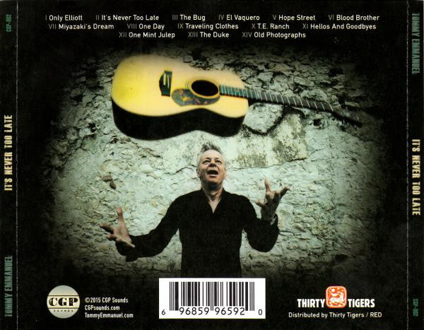 Tommy Emmanuel : It's Never Too Late (CD, Album, Dig)