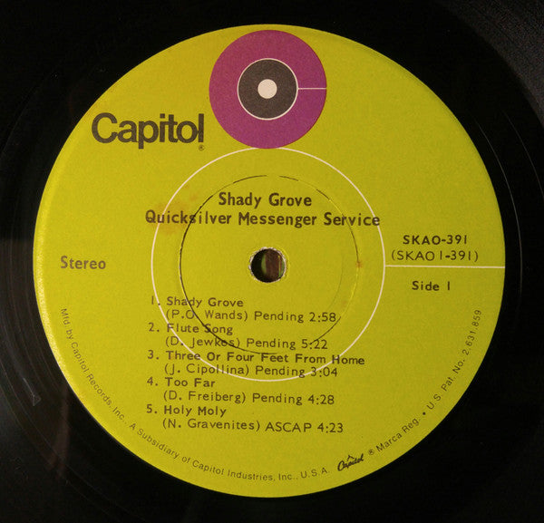 Quicksilver* : Shady Grove (LP, Album, Gat)