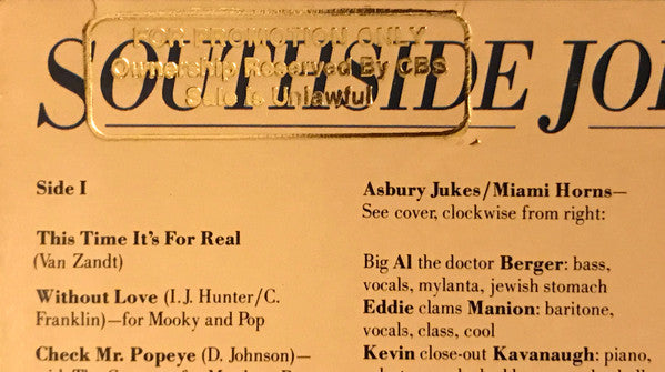 Southside Johnny And The Asbury Jukes* : This Time It's For Real (LP, Album, Pit)