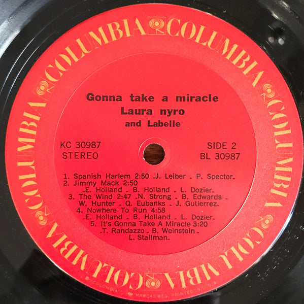 Laura Nyro And Labelle : Gonna Take A Miracle (LP, Album, Pit)