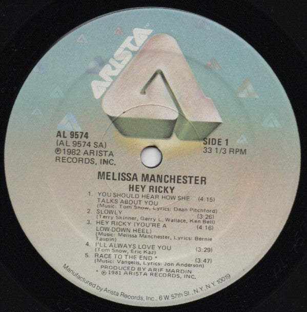 Melissa Manchester : Hey Ricky (LP, Album, Ele)