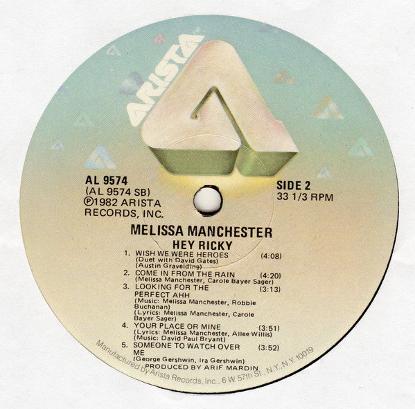 Melissa Manchester : Hey Ricky (LP, Album, Ele)