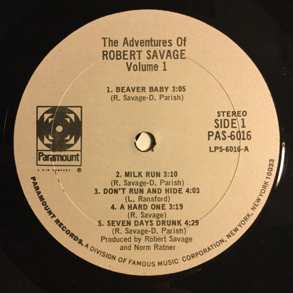 Robert Savage : The Adventures Of Robert Savage Vol. 1 (LP, Album, Gat)