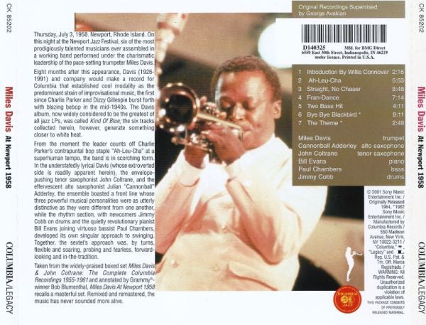 Miles Davis : At Newport 1958 (CD, Comp, Club, RM)