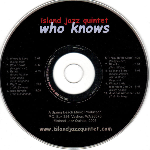 Island Jazz Quintet : Who Knows (CD, Album)