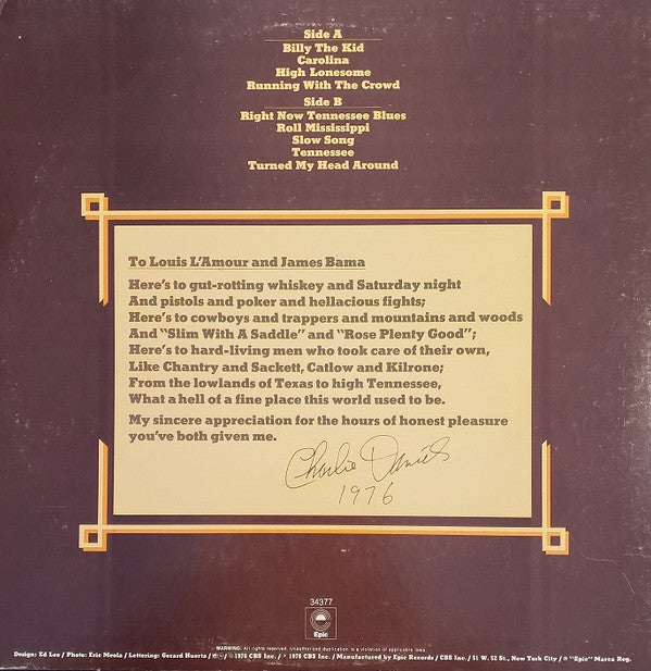 The Charlie Daniels Band : High Lonesome (LP, Album, Ter)