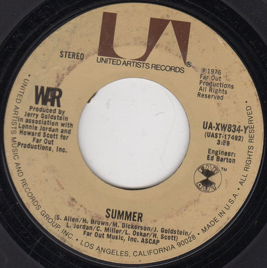 War : Summer / All Day Music  (7", Styrene, Ter)