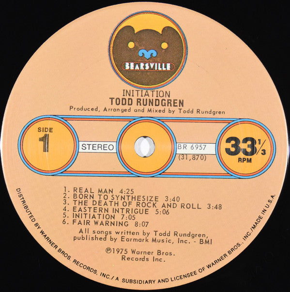 Todd Rundgren : Initiation (LP, Album, San)