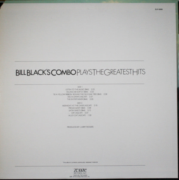 Bill Black's Combo : Plays The Greatest Hits (LP, Album, Comp)