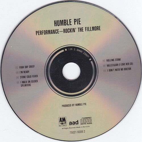 Humble Pie : Performance - Rockin' The Fillmore (CD, Album, RE)