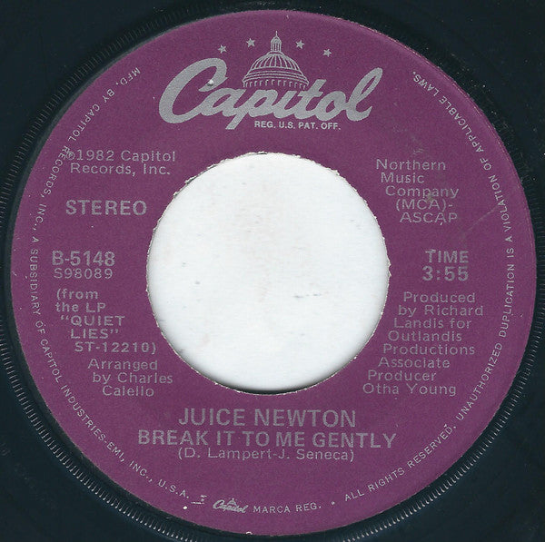 Juice Newton : Break It To Me Gently (7", Single, Jac)