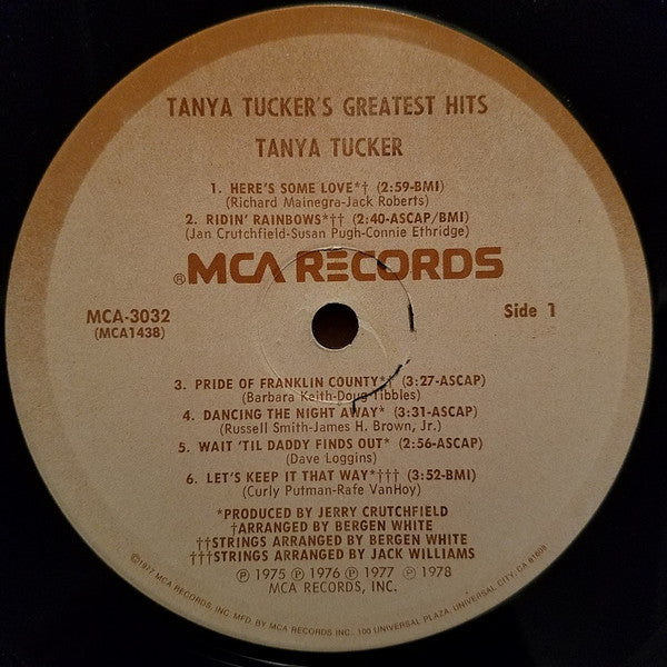 Tanya Tucker : Tanya Tucker's Greatest Hits (LP, Comp, Pin)