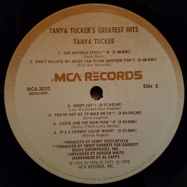 Tanya Tucker : Tanya Tucker's Greatest Hits (LP, Comp, Pin)