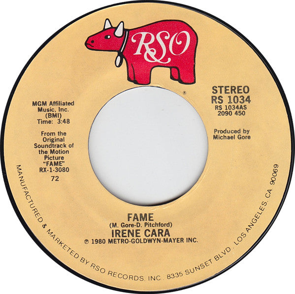 Irene Cara : Fame (7", Single, Styrene, 72 )