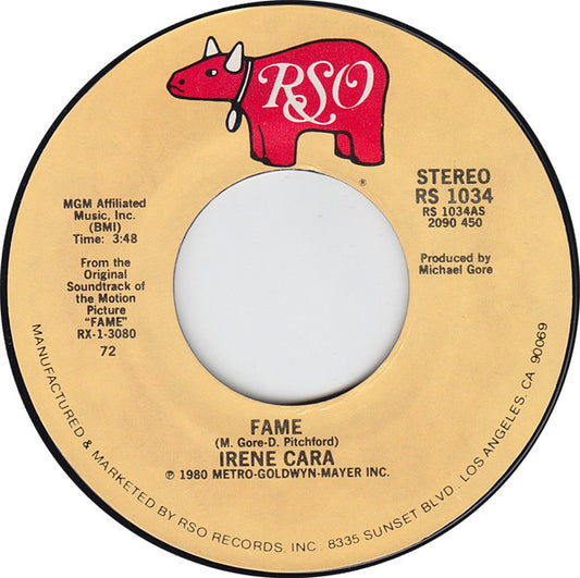 Irene Cara : Fame (7", Single, Styrene, 72 )