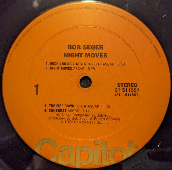 Bob Seger And The Silver Bullet Band : Night Moves (LP, Album, Club)