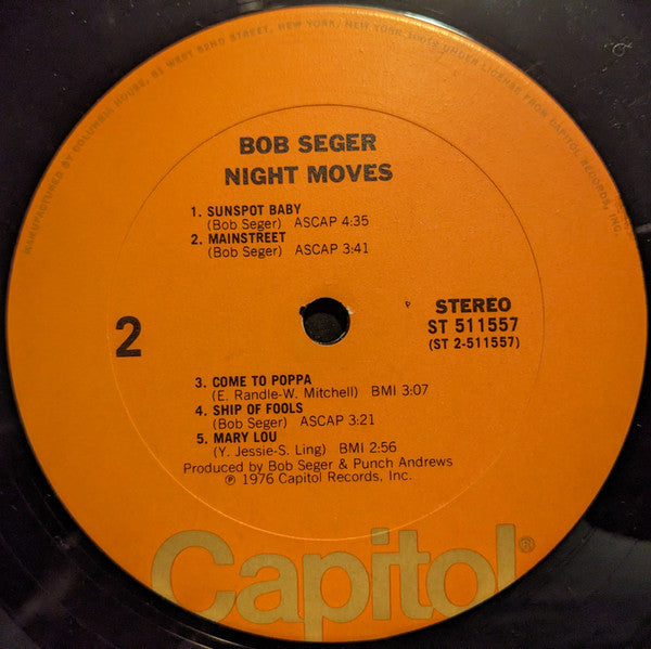 Bob Seger And The Silver Bullet Band : Night Moves (LP, Album, Club)